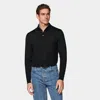 Suitsupply Black Merino Long Sleeve Polo