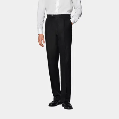 Suitsupply Black Pleated Duca Pants