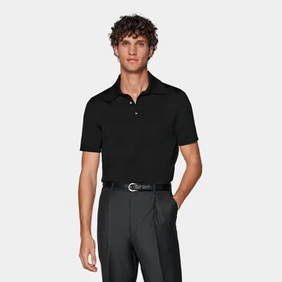 Suitsupply Black Polo Shirt