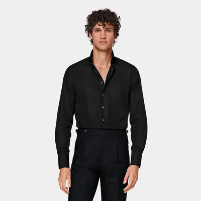 Suitsupply Black Poplin Tailored Fit Shirt