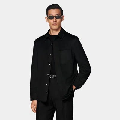 Suitsupply Black Relaxed Fit Overshirt
