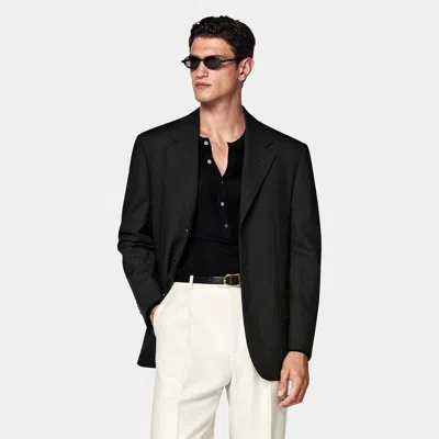 Suitsupply Black Relaxed Fit Roma Suit Jacket