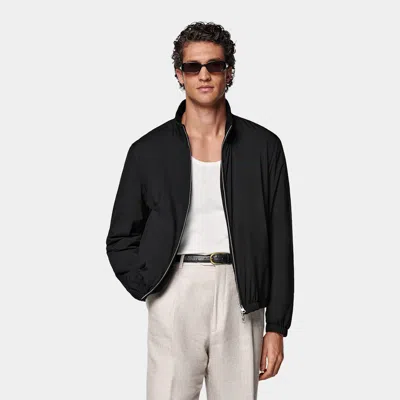 Suitsupply Black Reversible Bomber Jacket
