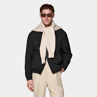 Suitsupply Black Reversible Bomber Jacket