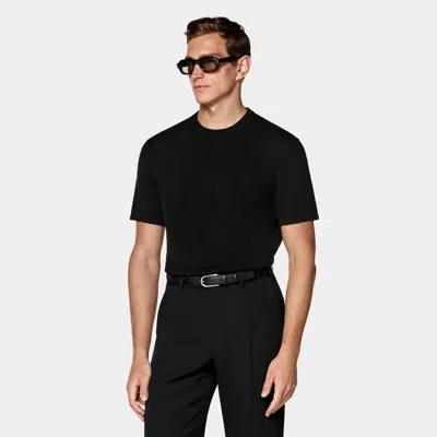 Suitsupply Black Short Sleeve Crewneck