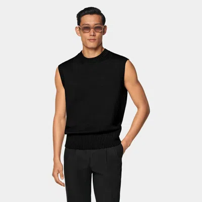 Suitsupply Black Sleeveless Crewneck