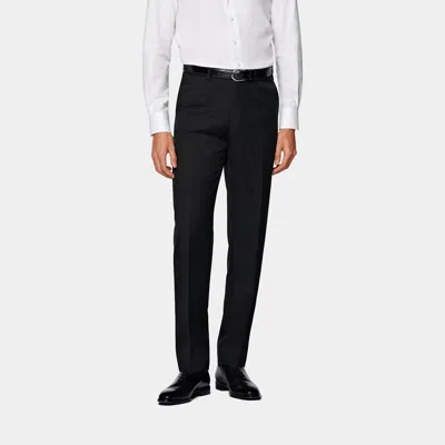 Suitsupply Black Slim Leg Straight Suit Trousers