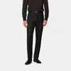 Suitsupply Black Slim Leg Straight Tuxedo Pants