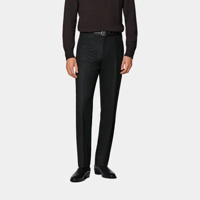 SUITSUPPLY BLACK STRAIGHT LEG SUIT TROUSERS