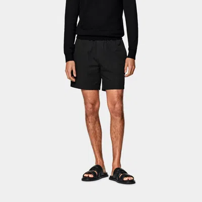SUITSUPPLY BLACK STRAIGHT LEG SHORTS