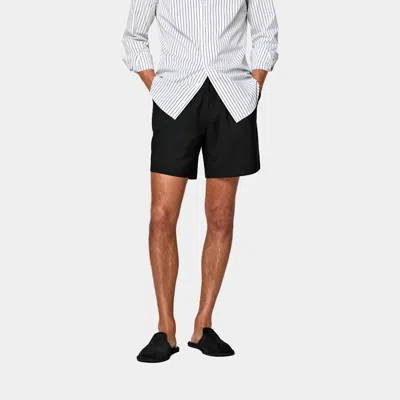 Suitsupply Black Straight Leg Shorts