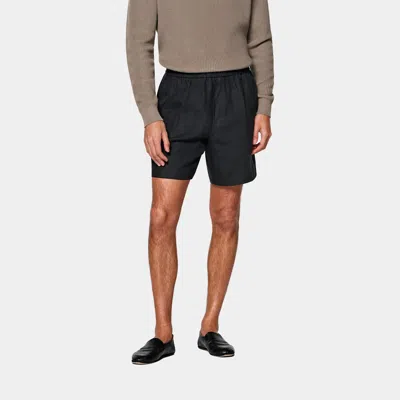 Suitsupply Black Straight Leg Shorts