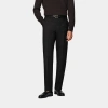 Suitsupply Black Slim Leg Straight Tuxedo Pants