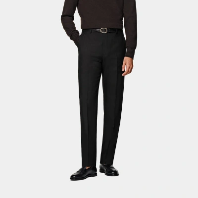 SUITSUPPLY BLACK STRAIGHT LEG SUIT TROUSERS