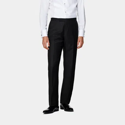 Suitsupply Black Straight Leg Tuxedo Trousers