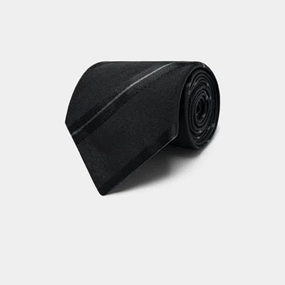 Suitsupply Black Striped Jacquard Tie