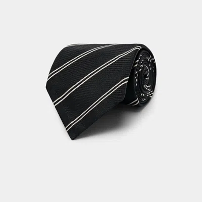 Suitsupply Black Striped Jacquard Tie
