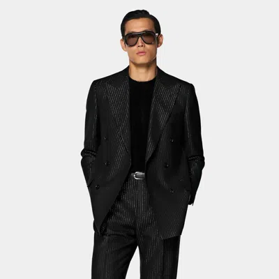 Suitsupply Black Striped Tailored Fit Milano Suit