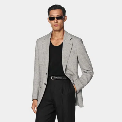 Suitsupply Black Tailored Fit Milano Blazer In Gray