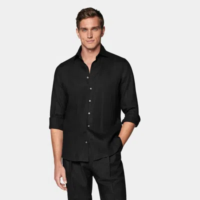 Suitsupply Black Tailored Fit Shirt
