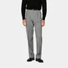 Suitsupply Black Wide Leg Straight Trousers In Gray