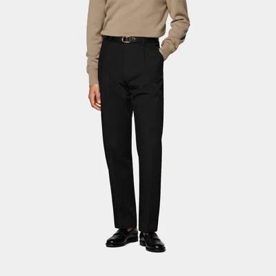 Suitsupply Chino Schwarz Wide Leg Tapered In Black