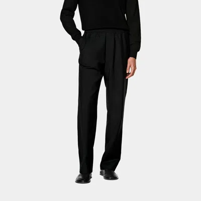 Suitsupply Black Wide Leg Trousers