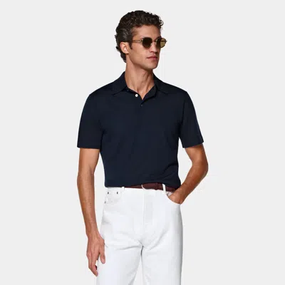 Suitsupply Blue Polo In Black