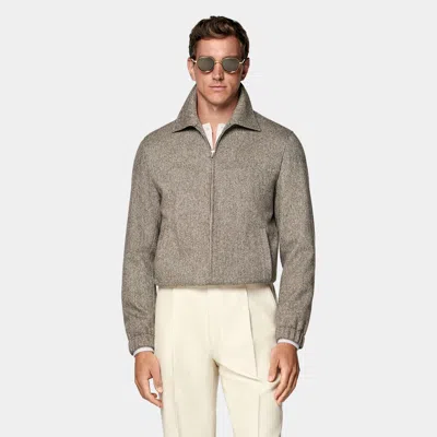 Suitsupply Brown Bomber Jacket