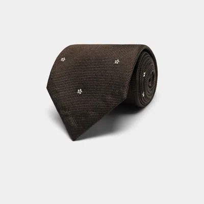 Suitsupply Brown Flower Tie
