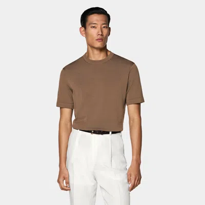 Suitsupply Brown Short Sleeve Crewneck