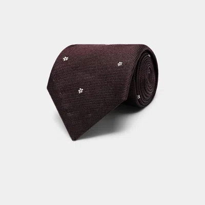 Suitsupply Burgundy Flower Tie