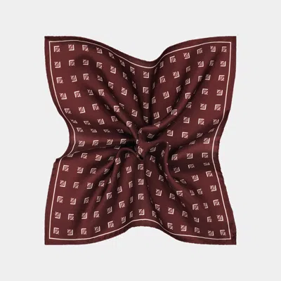 Suitsupply Burgundy Graphic Pocket Square In Brown