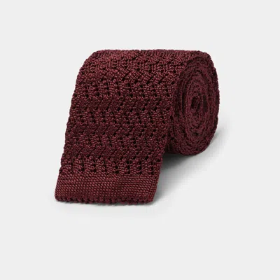 Suitsupply Burgundy Knitted Tie In Brown