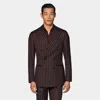 SUITSUPPLY SUITSUPPLY BURGUNDY STRIPED HAVANA SUIT
