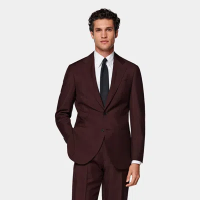 Suitsupply Burgundy Tailored Fit Havana Suit