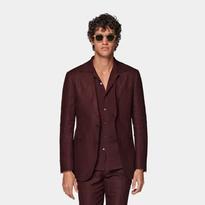 Suitsupply Burgundy Tailored Fit Havana Suit In Red