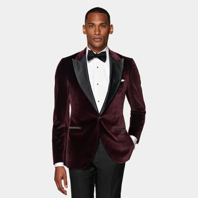 Suitsupply Burgundy Tailored Fit Lazio Dinner Jacket In Brown