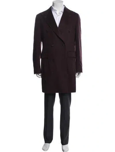Pre-owned Suitsupply Cashmere Overcoat In Burgundy