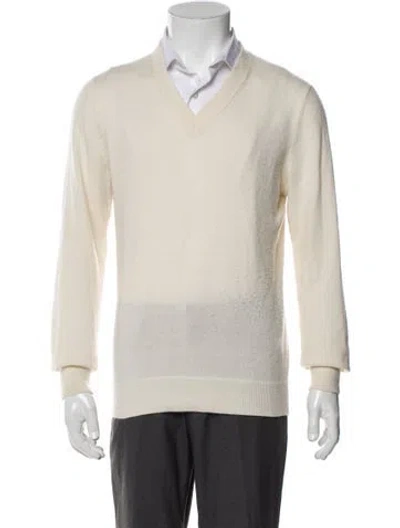 Pre-owned Suitsupply Cashmere V-neck Cardigan In Neutral