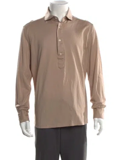 Pre-owned Suitsupply Collar Long Sleeve Polo Shirt In Neutral