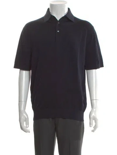Pre-owned Suitsupply Collar Short Sleeve Polo Shirt In Blue