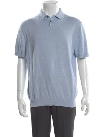 Pre-owned Suitsupply Collar Short Sleeve Polo Shirt In Blue