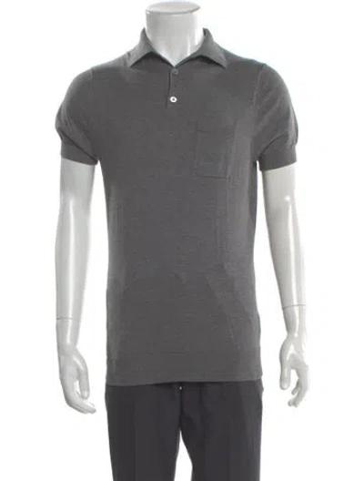 Pre-owned Suitsupply Collar Short Sleeve Polo Shirt In Gray