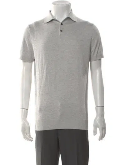 Pre-owned Suitsupply Collar Short Sleeve Polo Shirt In Gray