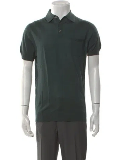 Pre-owned Suitsupply Collar Short Sleeve Polo Shirt In Green