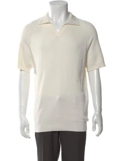 Pre-owned Suitsupply Collar Short Sleeve Polo Shirt In White