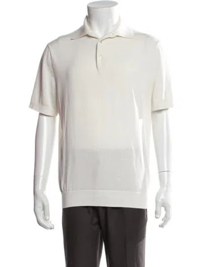 Pre-owned Suitsupply Collar Short Sleeve Polo Shirt In White