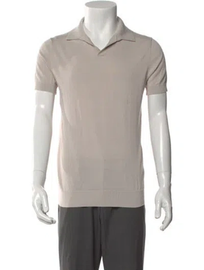 Pre-owned Suitsupply Collar Short Sleeve Polo Sweater In Neutral