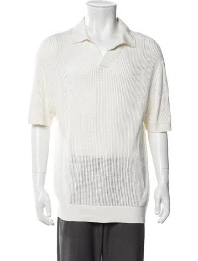 Pre-owned Suitsupply Collar Short Sleeve Polo Sweater In White